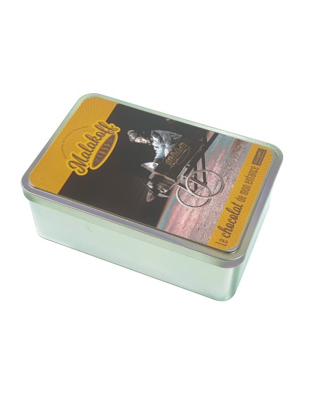 Coffret Boite métal 20 barres + pot 240g chocolat noisettes AVIATEUR