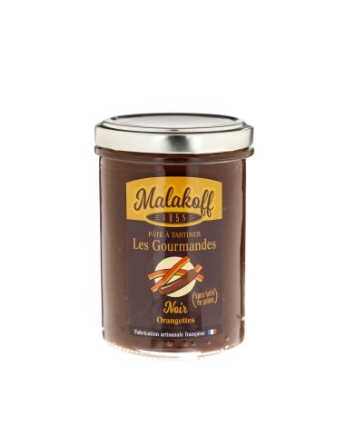 Pâte à tartiner Chocolat Noir Orange 240g. Pâte à tartiner Chocolat Noir Orange 240g.