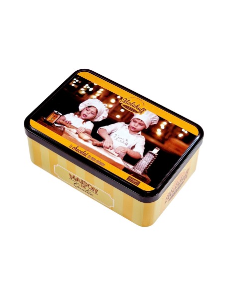 40 Mini Chocolats Mélangés Coffret Boite Métal 300g. Cuisiniers