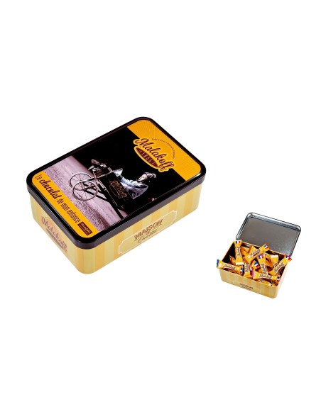 40 Mini Chocolats Mélangés Coffret Boite Métal 300g. Visuel Aviateur