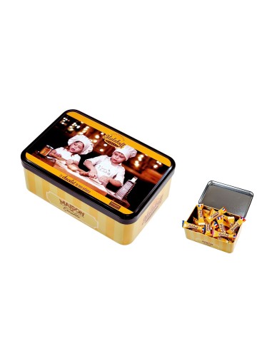40 Mini Chocolats Mélangés Coffret Boite Métal 300g. Cuisiniers 