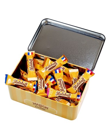 40 Mini Chocolats Mélangés Coffret Boite Métal 300g. Visuel Croque