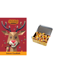 40 Mini Chocolats Mélangés Coffret Boite Métal 300g. Renne 2025 
