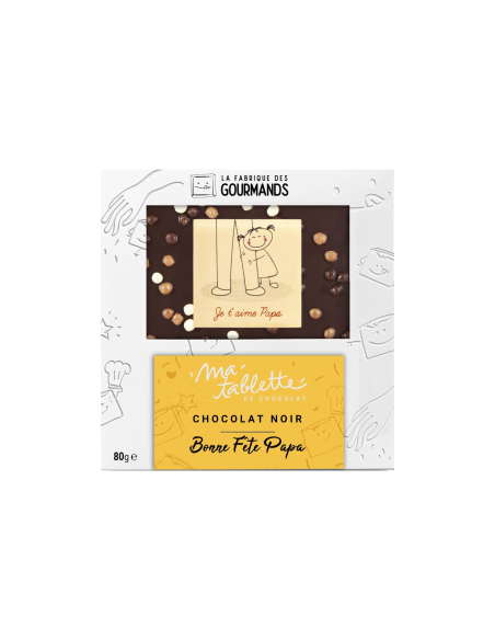 Tablette chocolat noir 80g. - Fête des Pères 