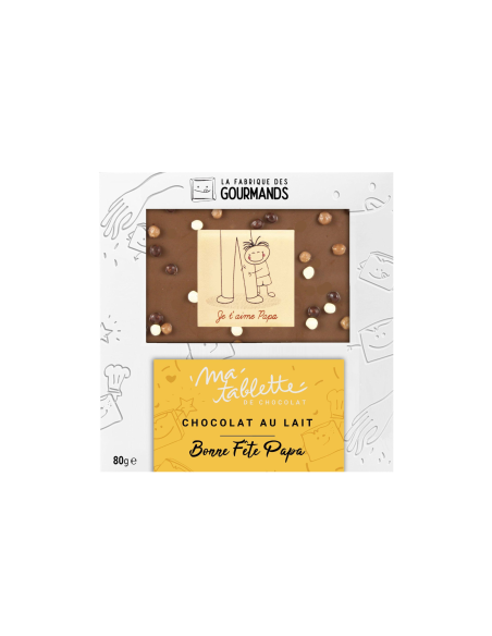 Tablette chocolat au lait 80g. - Fête des Pères