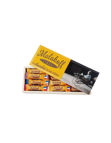 30 Mini Barres Chocolats Mélangés Plumier Bois 225g. PERSONNALISÉ