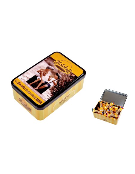 40 Mini Chocolats Mélangés Coffret Boite Métal 300g. Visuel Garçons