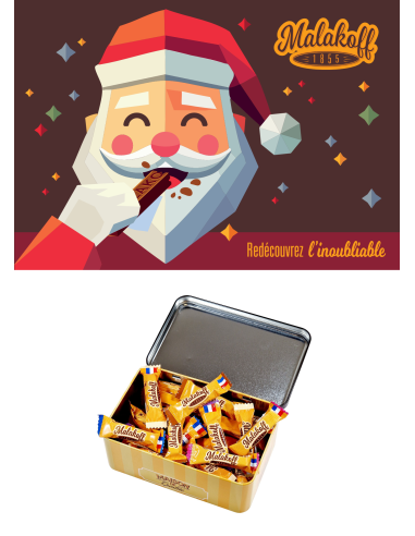 40 Mini Chocolats Mélangés Coffret Boite Métal 300g. Père Noël 2025 