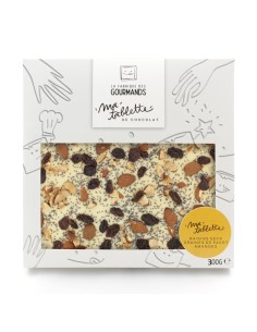 Tablette chocolat blanc 300g. - Amandes Raisins