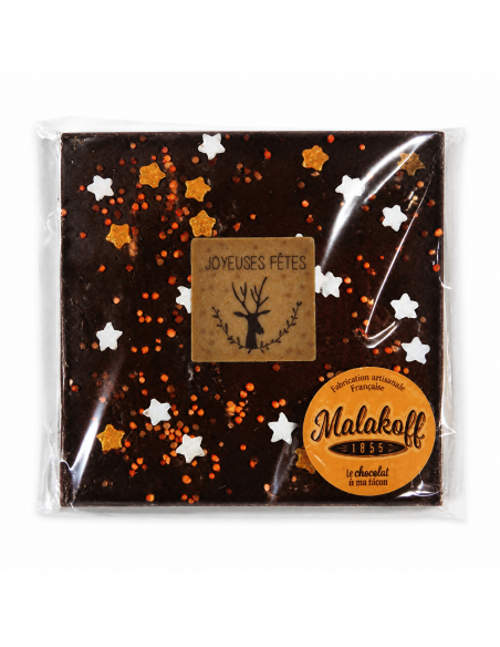 Tablette chocolat noir 80g. - Joyeuses Fêtes