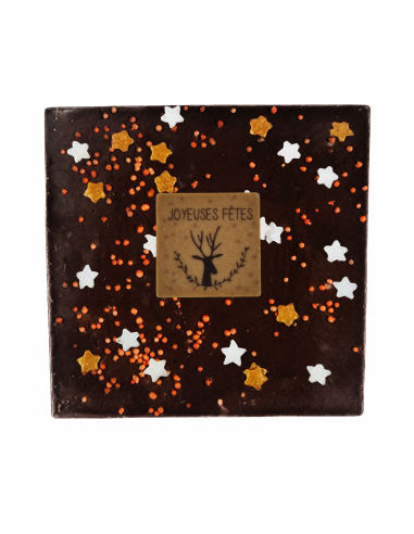 Tablette chocolat noir 80g. - Joyeuses Fêtes