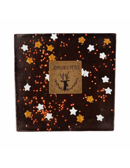 Tablette chocolat noir 80g. - Joyeuses Fêtes